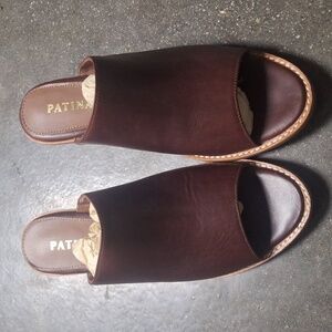 Patina Portland Leather Open Toe Mule